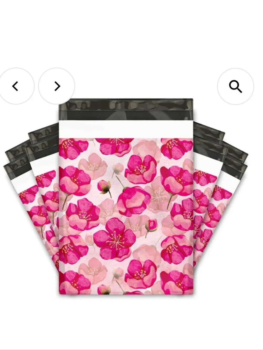 Designer Pink Poppies Polymailers 20 10× 13 Inches